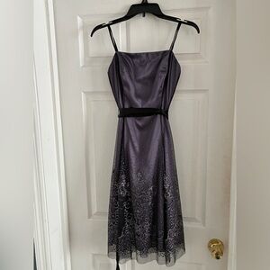 Adrianna Papell Strapless Black and Purple Dress